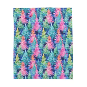 Merry & Bright Trees Sherpa Blanket
