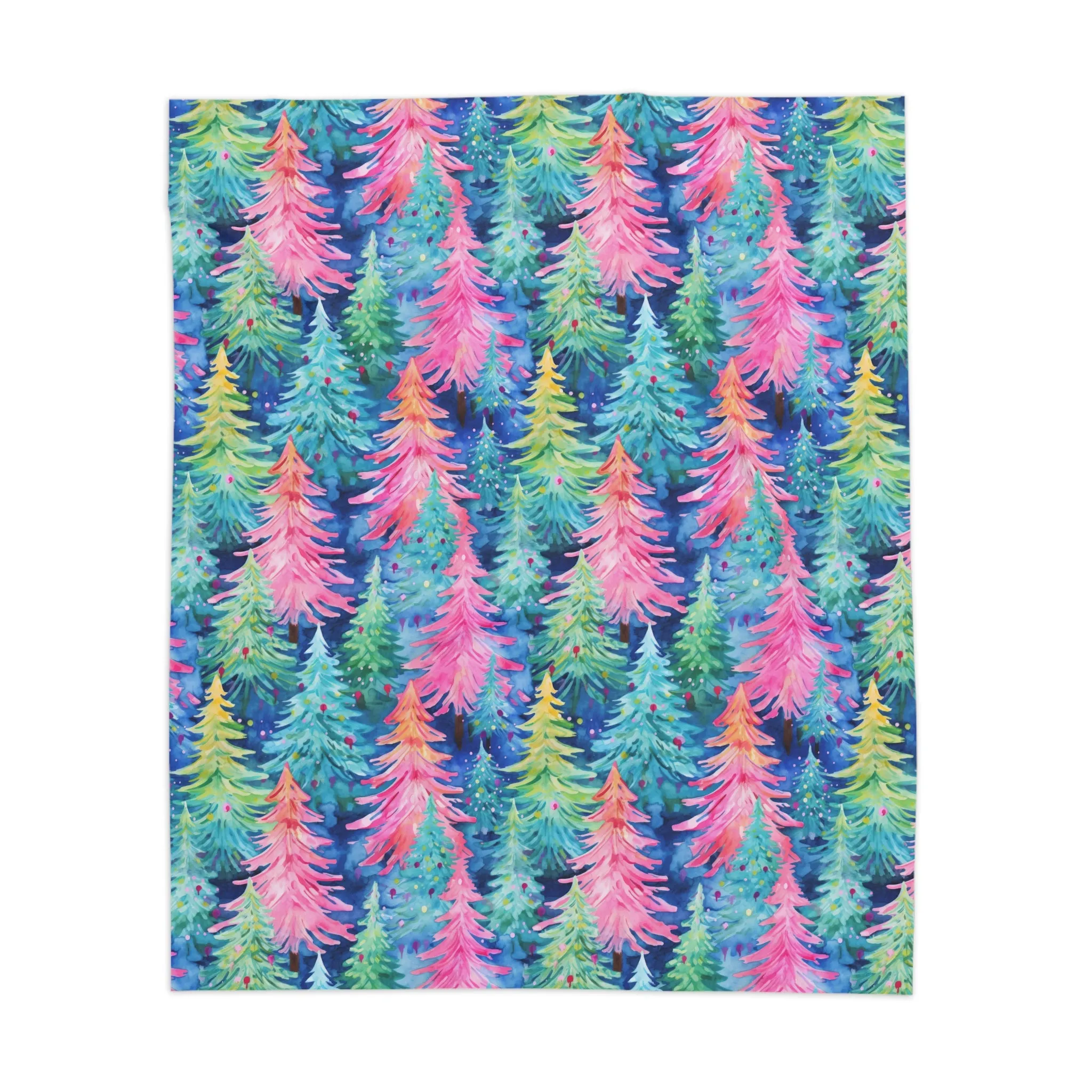 Merry & Bright Trees Sherpa Blanket