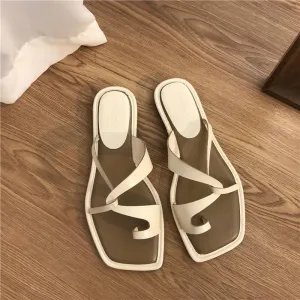 Minimalist Strappy Toe-Loop Sandals