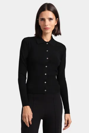 Minnie Rose Viscose Shirt w Ribbed Detail