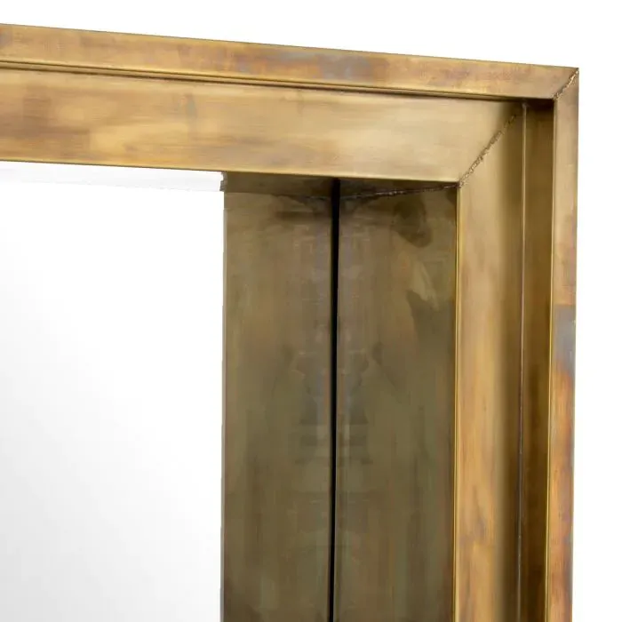 Mirror Magenta Square - Vintage Brass Finish