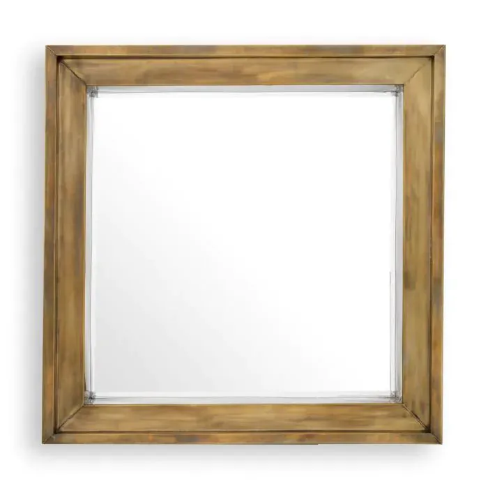 Mirror Magenta Square - Vintage Brass Finish
