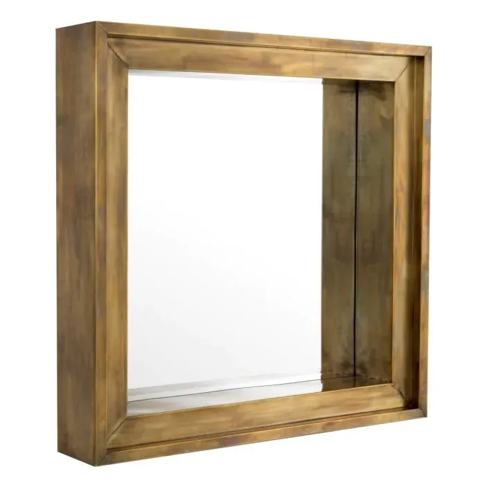 Mirror Magenta Square - Vintage Brass Finish