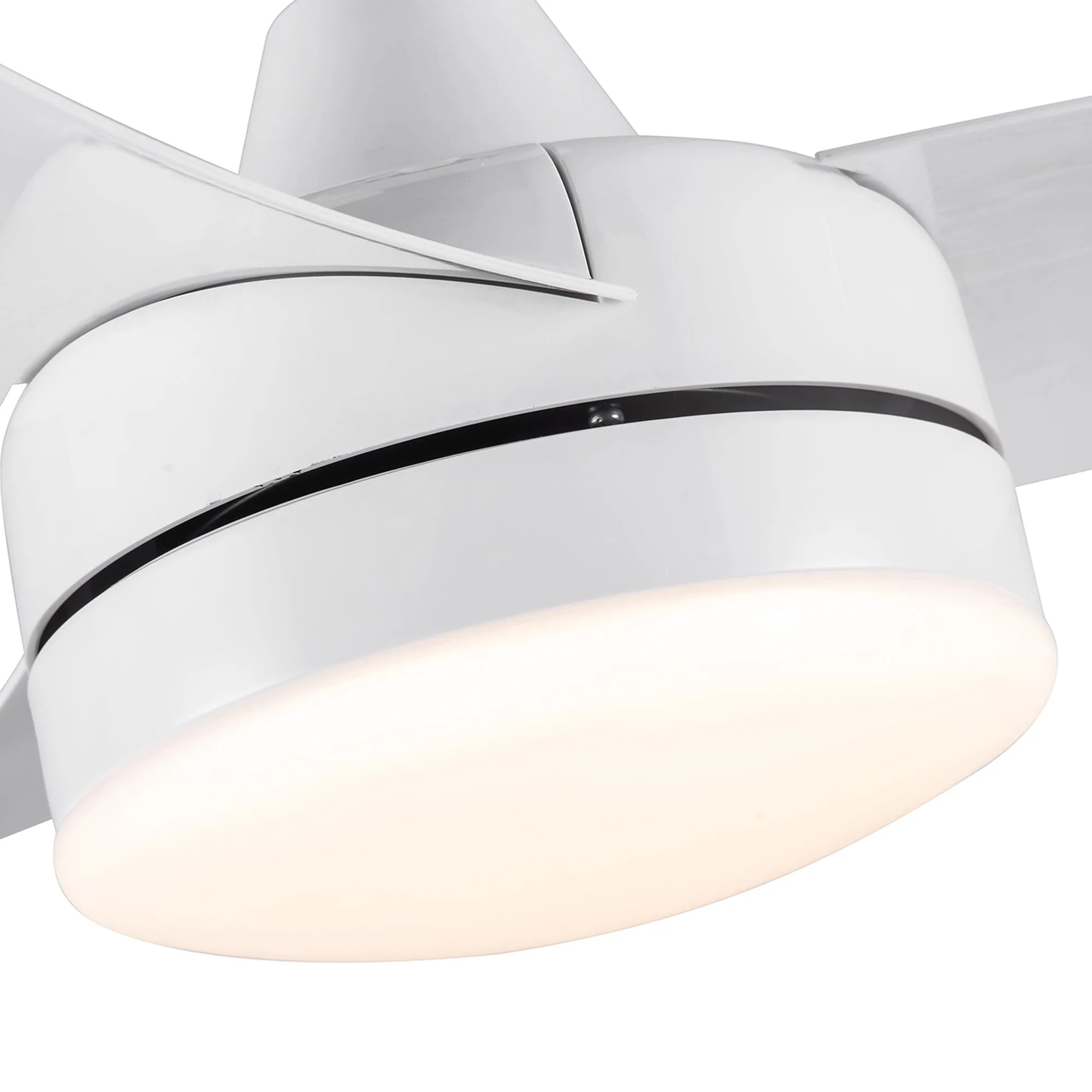 Misty Valley 42in. Integrated LED Modern White Ceiling Fan with Light, Silent Remote Control Ceiling Fan