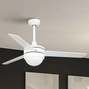 Misty Valley 50in. Modern White Ceiling Fan with Light, Remote Control Quiet Reversible Motor Ceiling Fan For Patio Living Room,