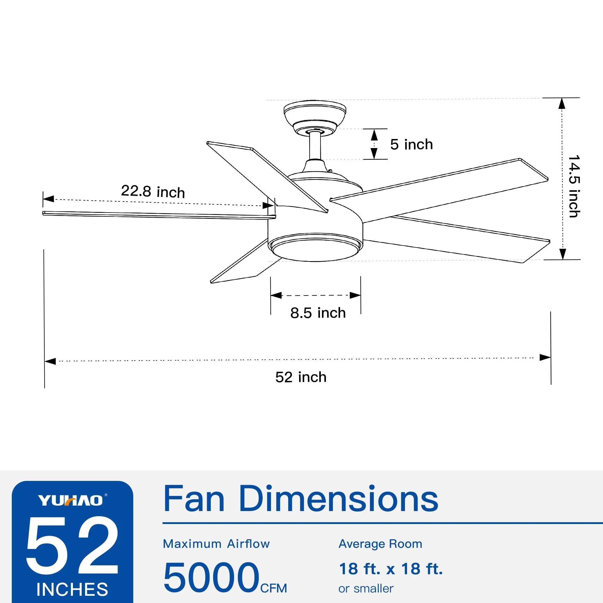 Misty Valley 52 In. LED White Modern Reversible Ceiling Fan, Color-Changing quiet 3-Speed Ceiling Fan