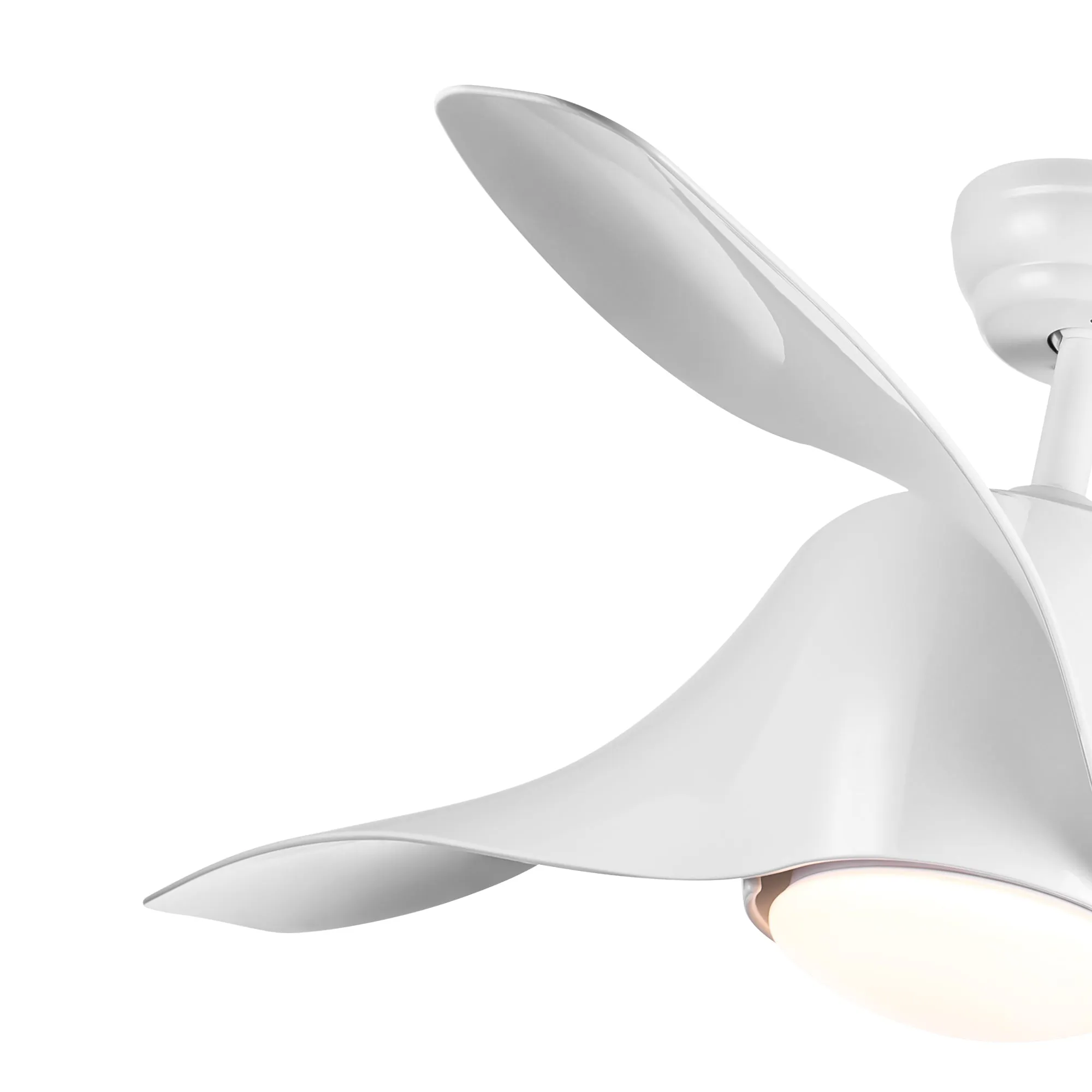 Misty Valley 52in. Integrated LED Modern White Ceiling Fan with Light, ABS Blade Remote Control included