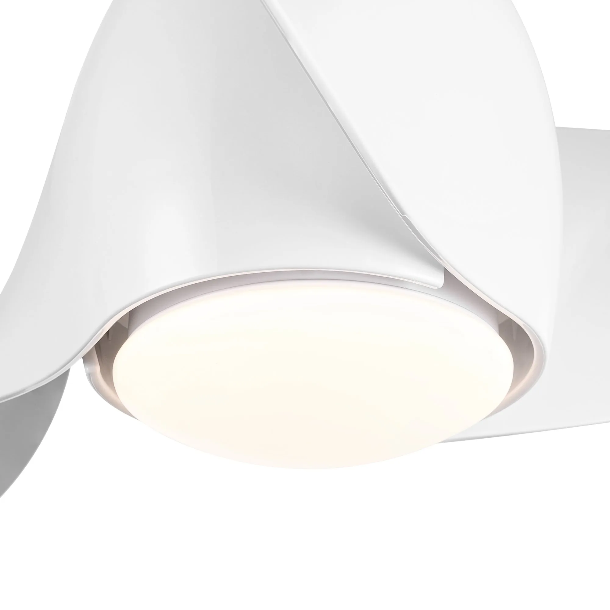 Misty Valley 52in. Integrated LED Modern White Ceiling Fan with Light, ABS Blade Remote Control included