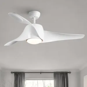 Misty Valley 52in. Integrated LED Modern White Ceiling Fan with Light, ABS Blade Remote Control included