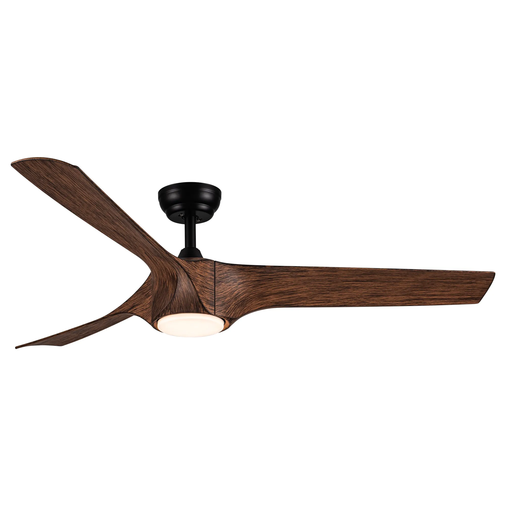 Misty Valley 56in. Modern Integrated LED Reversible Ceiling Fan with Brown Wood Grain ABS Blade