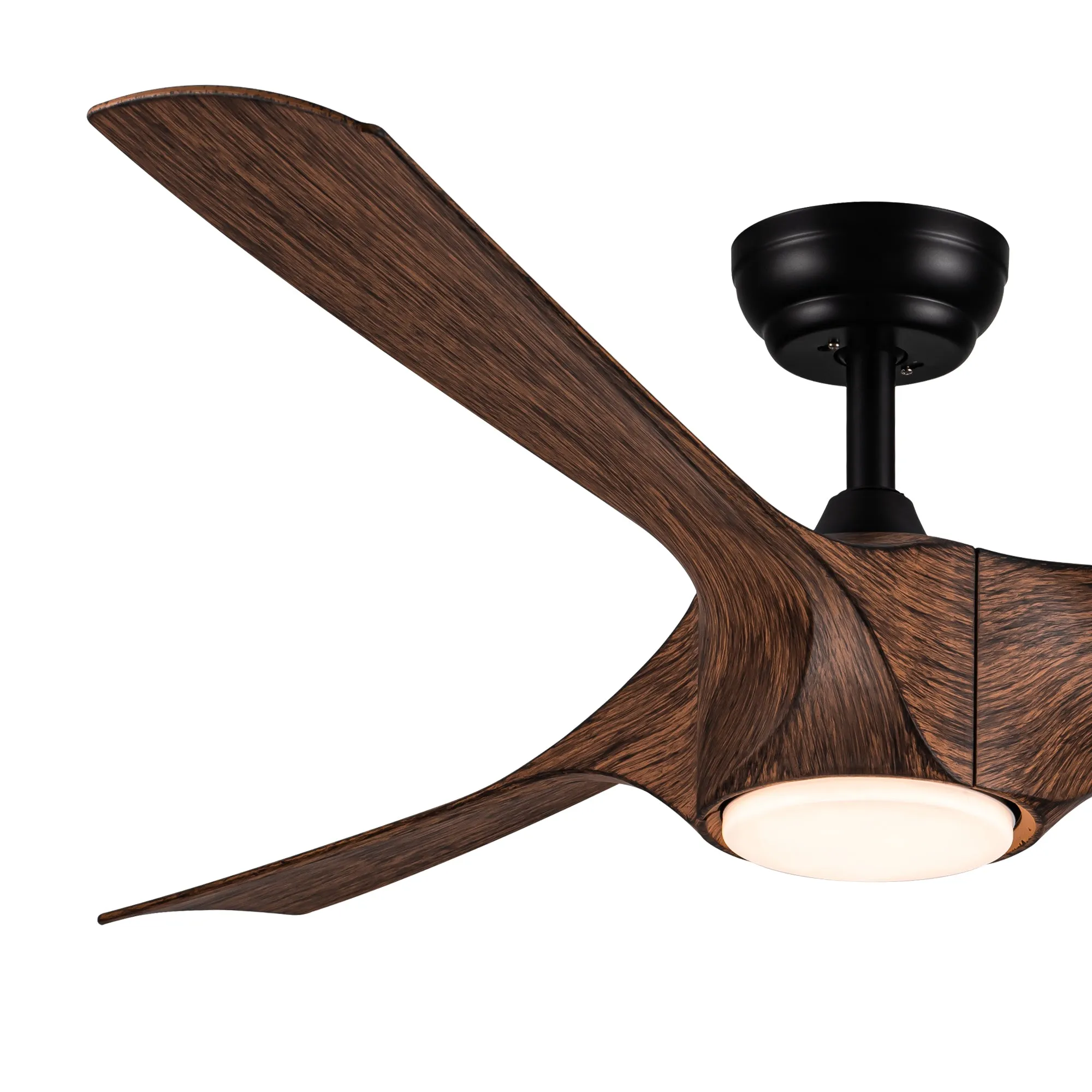 Misty Valley 56in. Modern Integrated LED Reversible Ceiling Fan with Brown Wood Grain ABS Blade