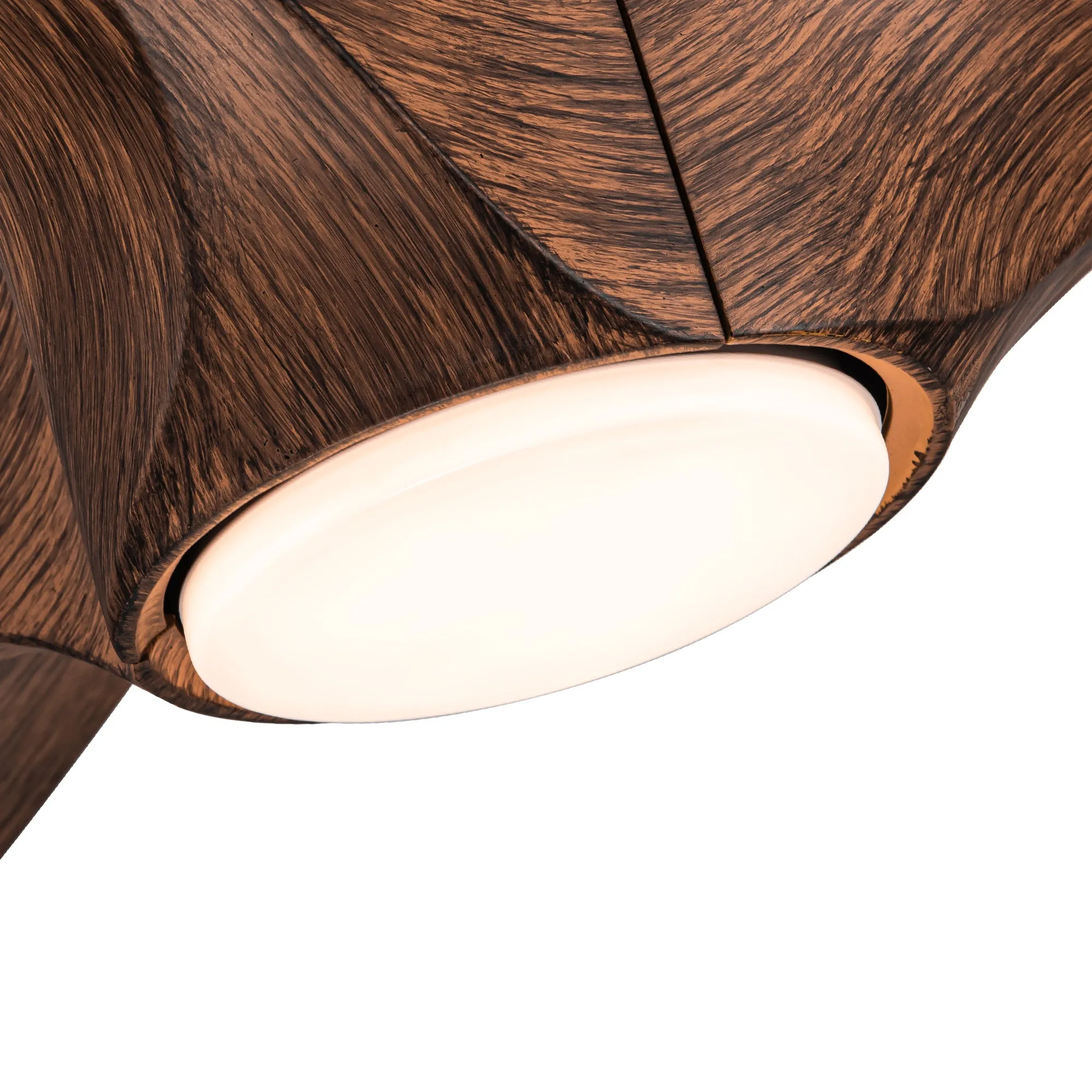 Misty Valley 56in. Modern Integrated LED Reversible Ceiling Fan with Brown Wood Grain ABS Blade