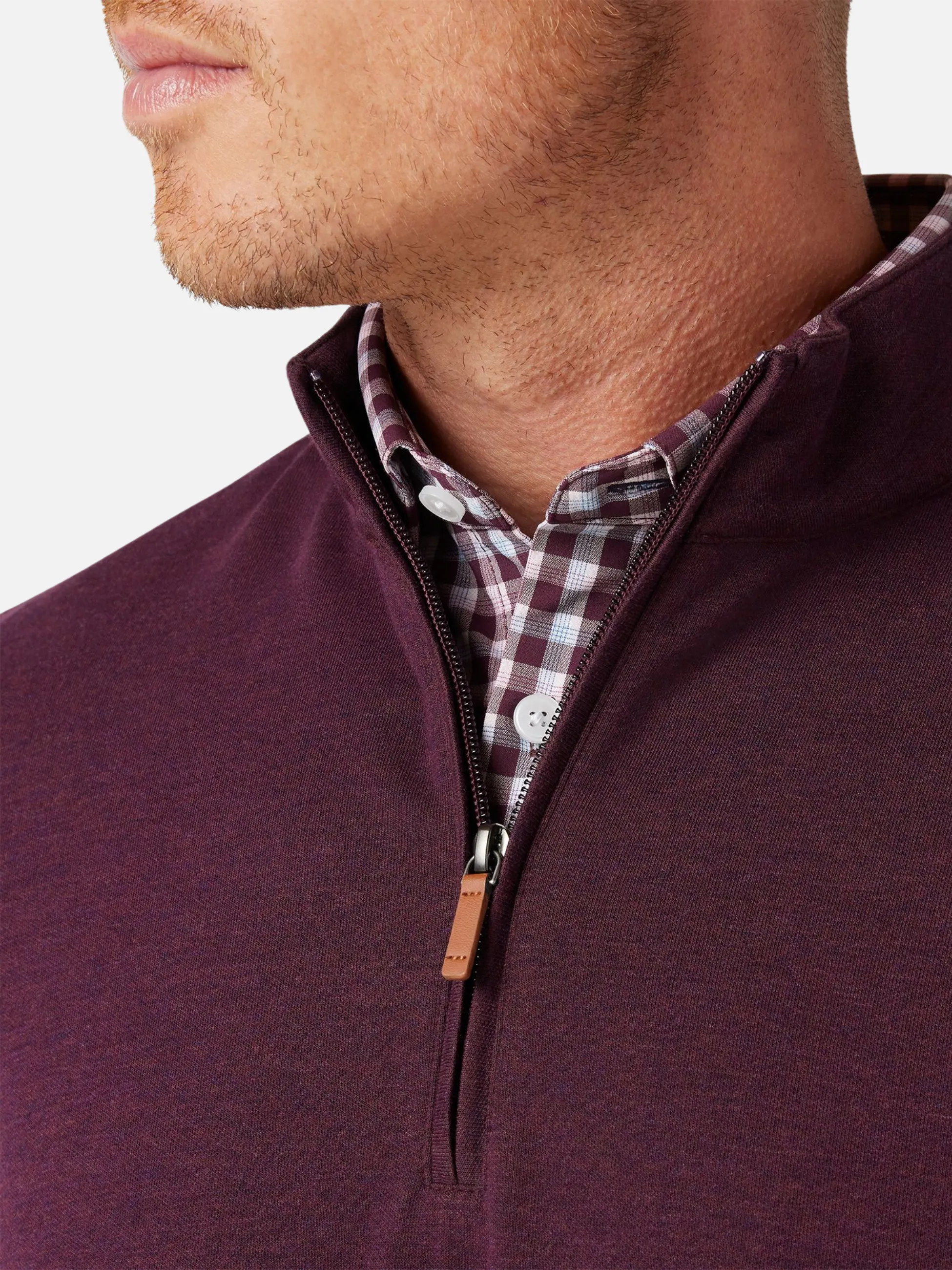 Mizzen   Main KPI Quarter Zip - Wine Heather