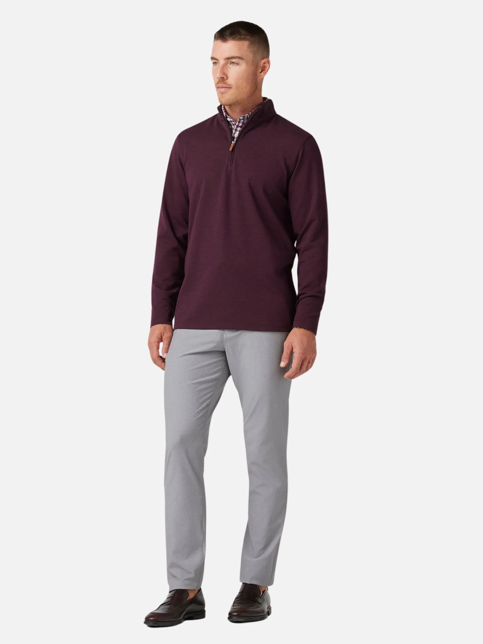 Mizzen   Main KPI Quarter Zip - Wine Heather