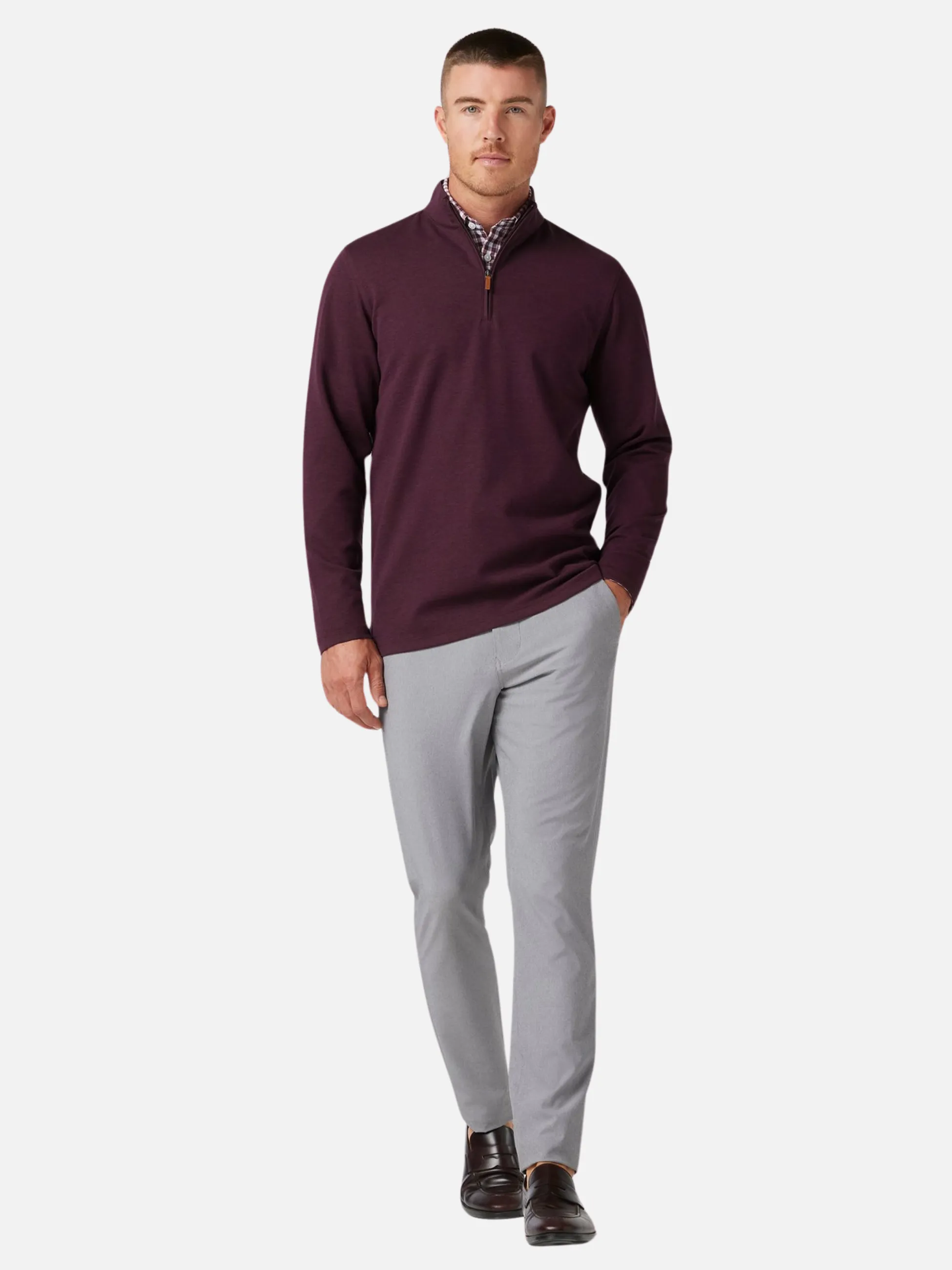 Mizzen   Main KPI Quarter Zip - Wine Heather