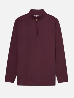 Mizzen   Main KPI Quarter Zip - Wine Heather