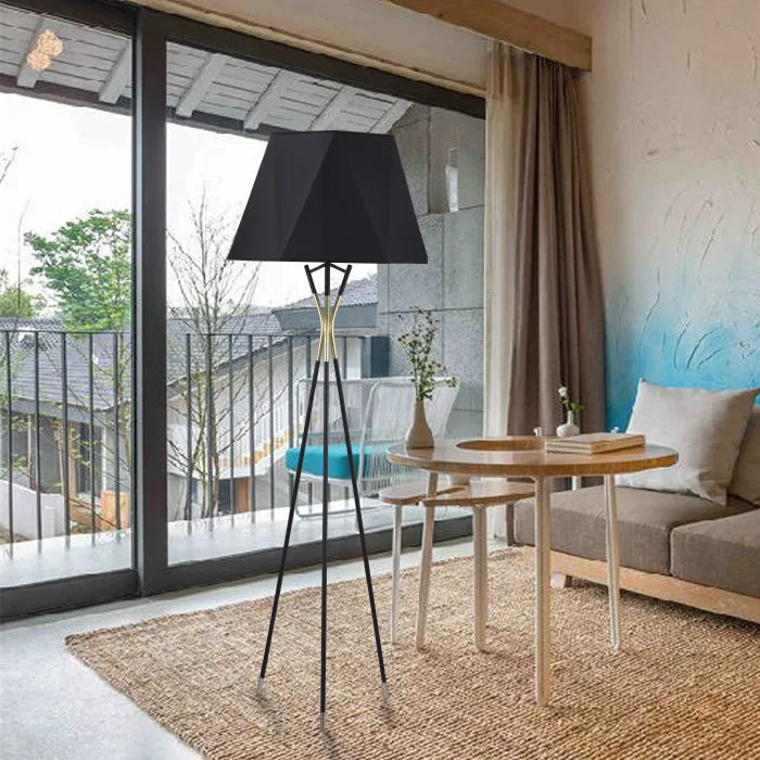 Modern Tripod Floor Lamp Black for Bedroom