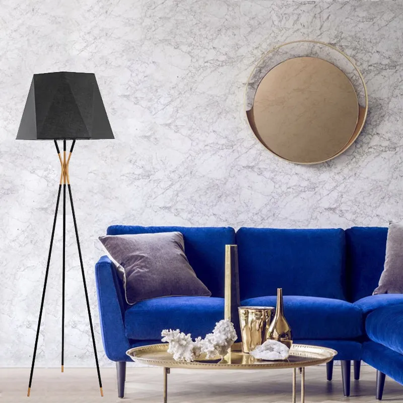Modern Tripod Floor Lamp Black for Bedroom
