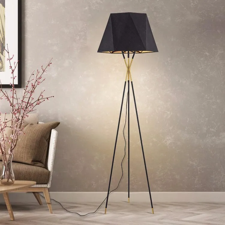 Modern Tripod Floor Lamp Black for Bedroom