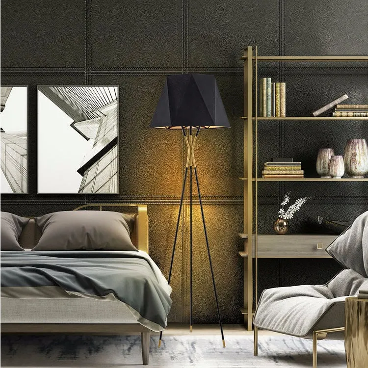 Modern Tripod Floor Lamp Black for Bedroom