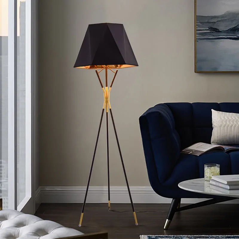 Modern Tripod Floor Lamp Black for Bedroom