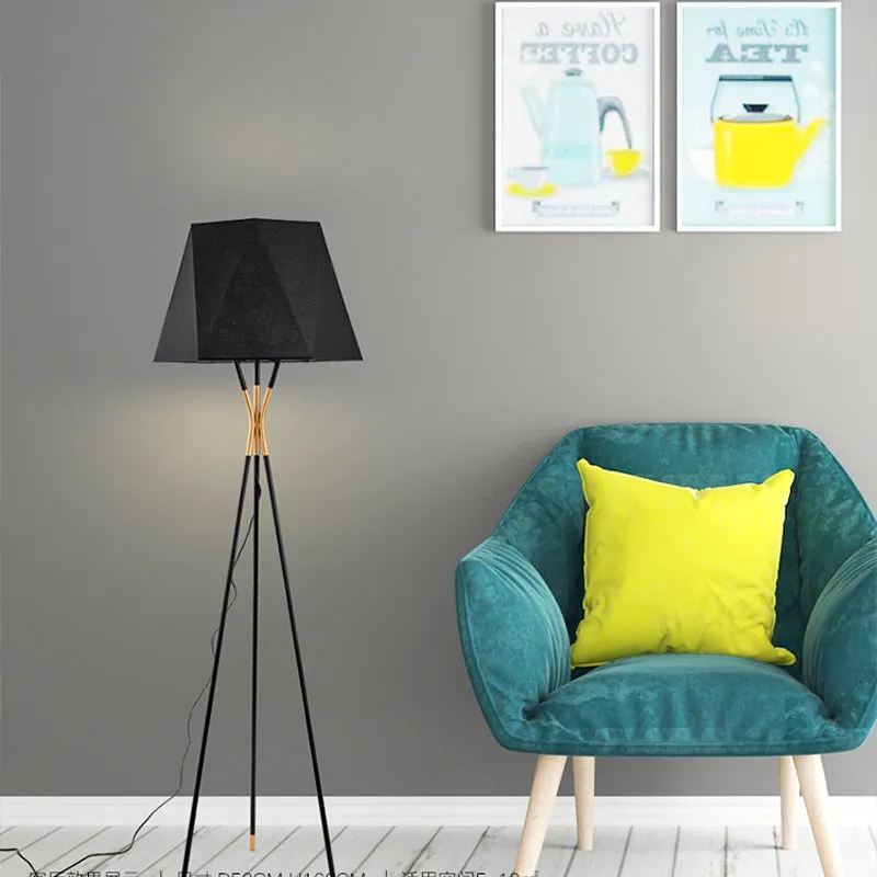 Modern Tripod Floor Lamp Black for Bedroom