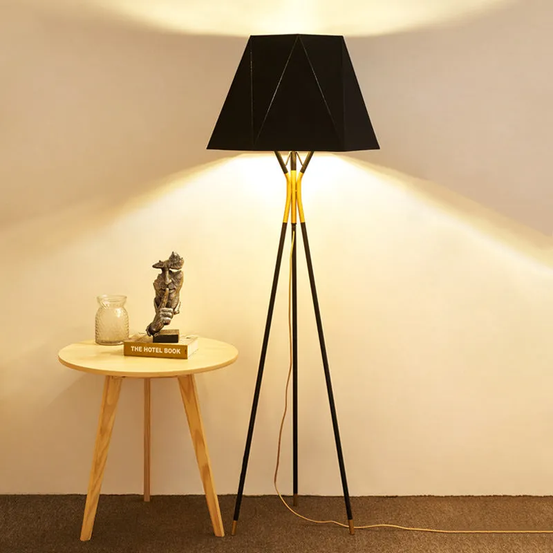 Modern Tripod Floor Lamp Black for Bedroom