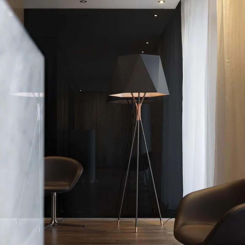 Modern Tripod Floor Lamp Black for Bedroom