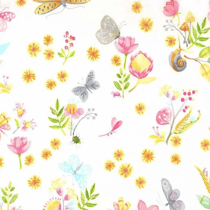 Nature Walk Little World on White by Tamara Kate for Michael Miller