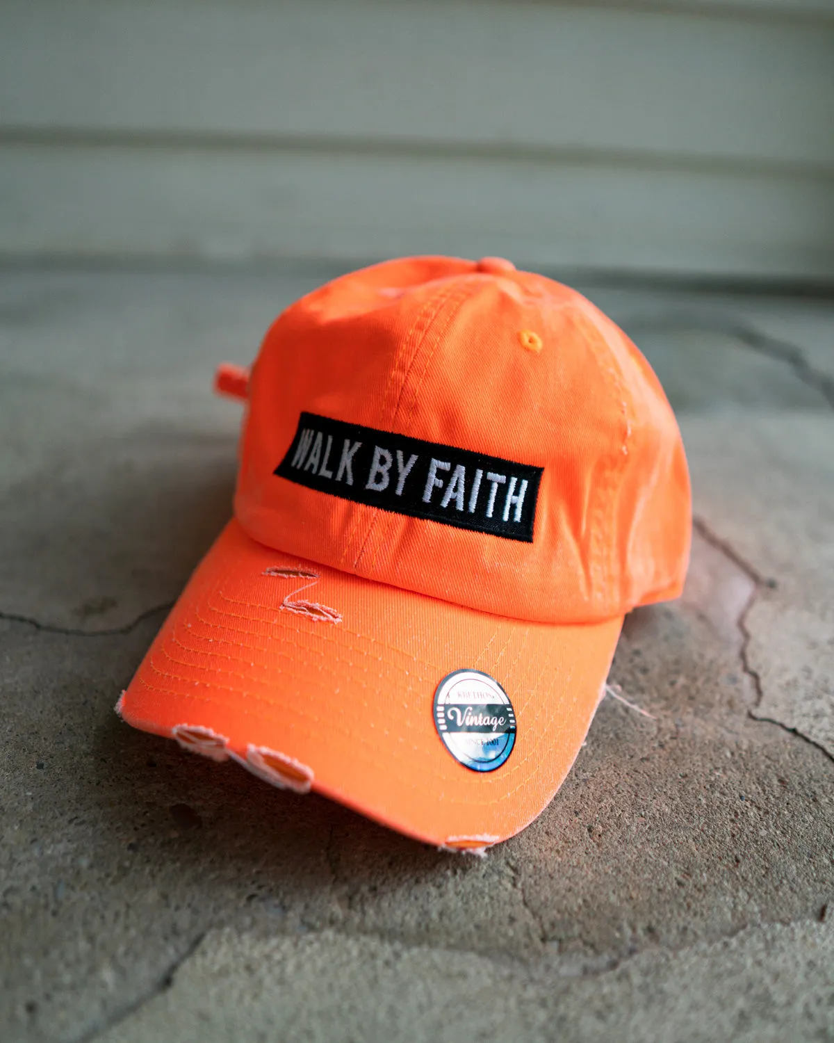 (Neon) Walk By Faith Hat (Distressed)