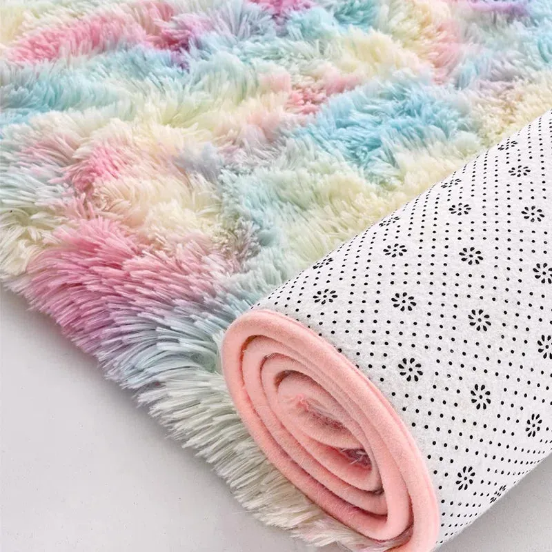 New 5Ft 2 Inch X 7Ft 9 Inch Rainbow Area Rug Super Soft Indoor Modern Shag Fluffy Great for for Children Bedroom, Nursery, Playroom etc