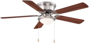 New in box! Hampton Bay Hugger 52 in. LED Brushed Nickel Ceiling Fan