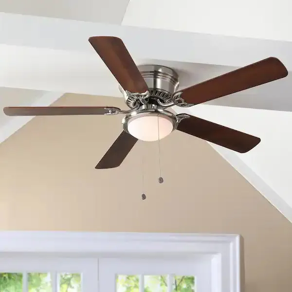 New in box! Hampton Bay Hugger 52 in. LED Brushed Nickel Ceiling Fan