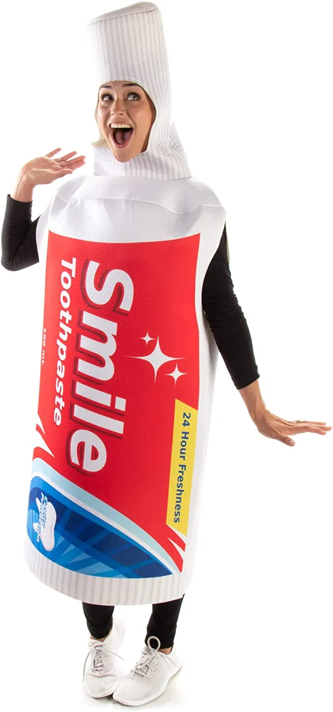 New Minty Toothpaste Halloween Costume - Funny Unisex One-Size Outfit, Multicolored, One Size