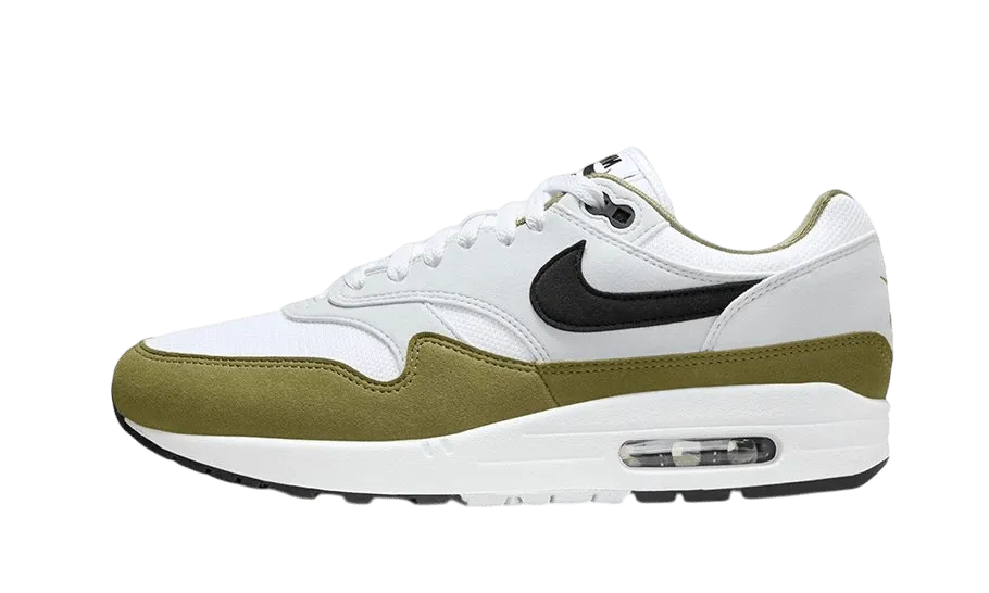 Nike Air Max 1 White Black Medium Olive