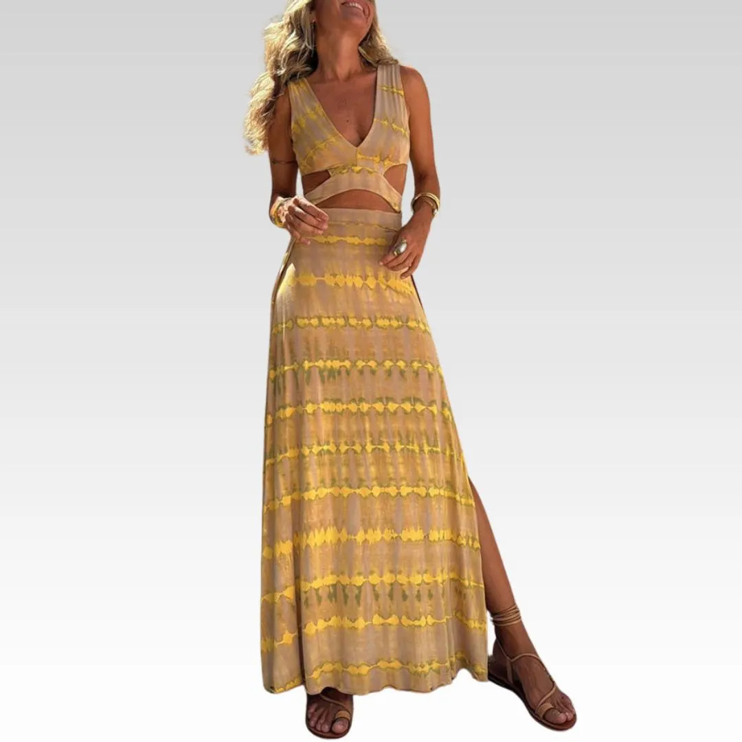 NORTRUN I PRINTED CUT-OUT DRESS