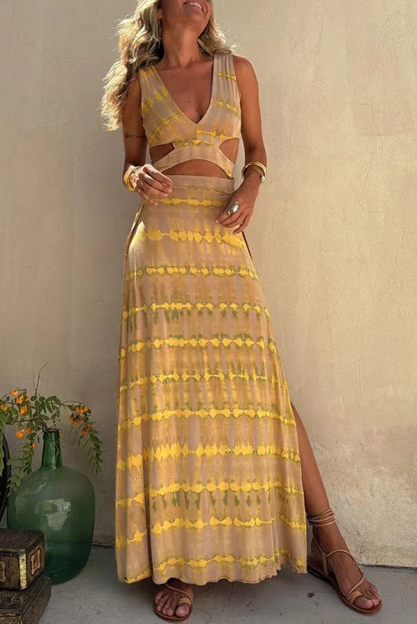 NORTRUN I PRINTED CUT-OUT DRESS