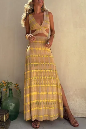 NORTRUN I PRINTED CUT-OUT DRESS