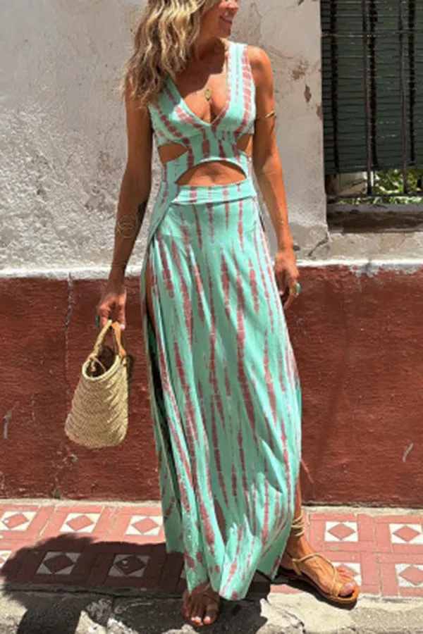 NORTRUN I PRINTED CUT-OUT DRESS