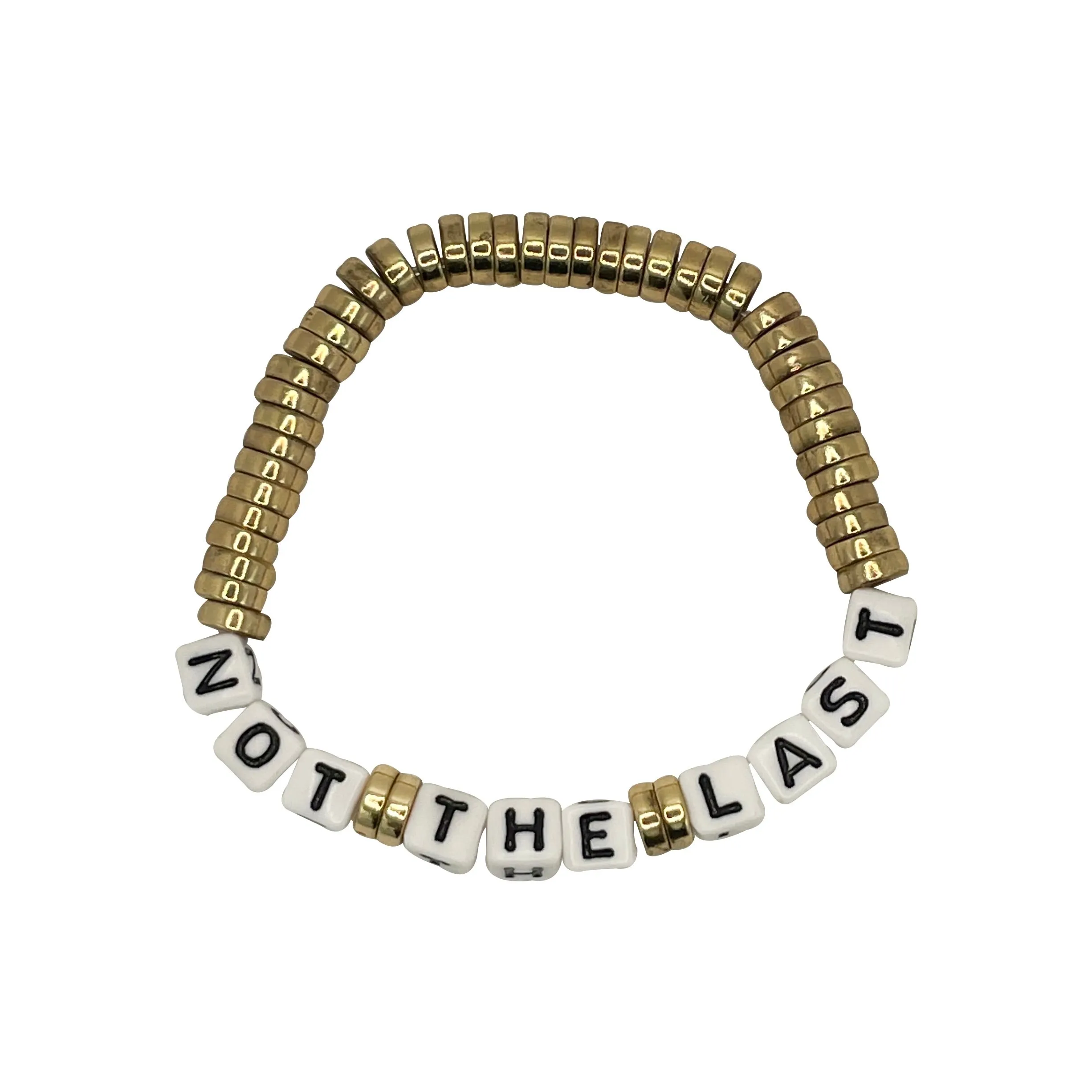 Not The Last (Kamala) Gold Plated Heishi White Cord