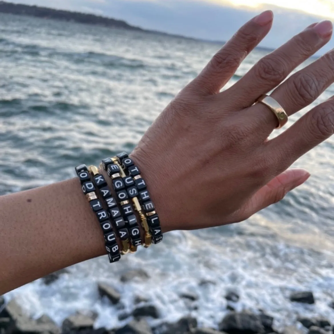 Not The Last (Kamala) Gold Plated Minimalist Black Cord
