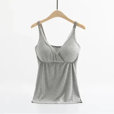 Nursing Tank Top for easy breastfeeding - Gray