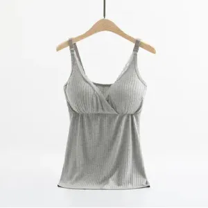Nursing Tank Top for easy breastfeeding - Gray