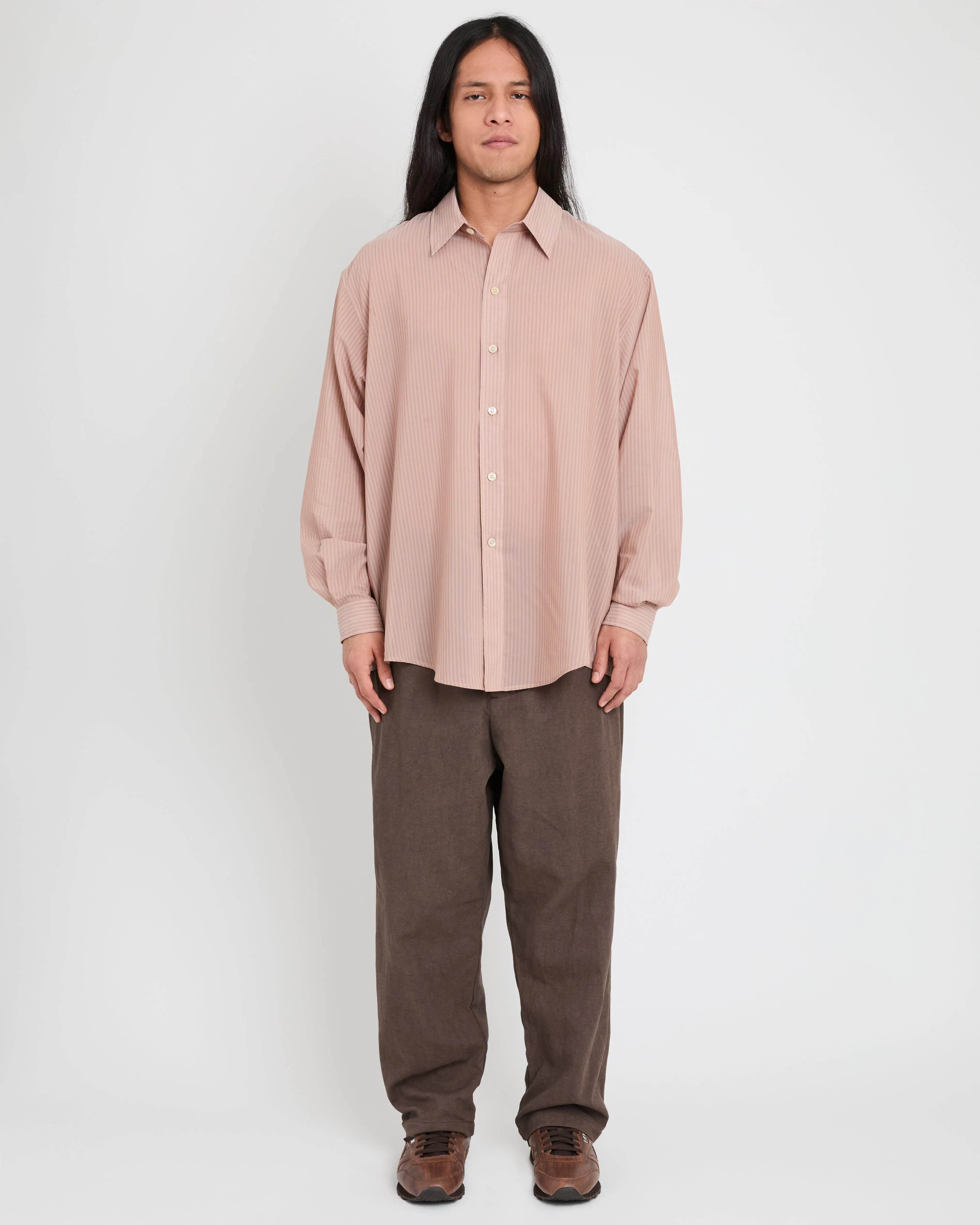 Office Shirt, Orange   Burgundy Stripe