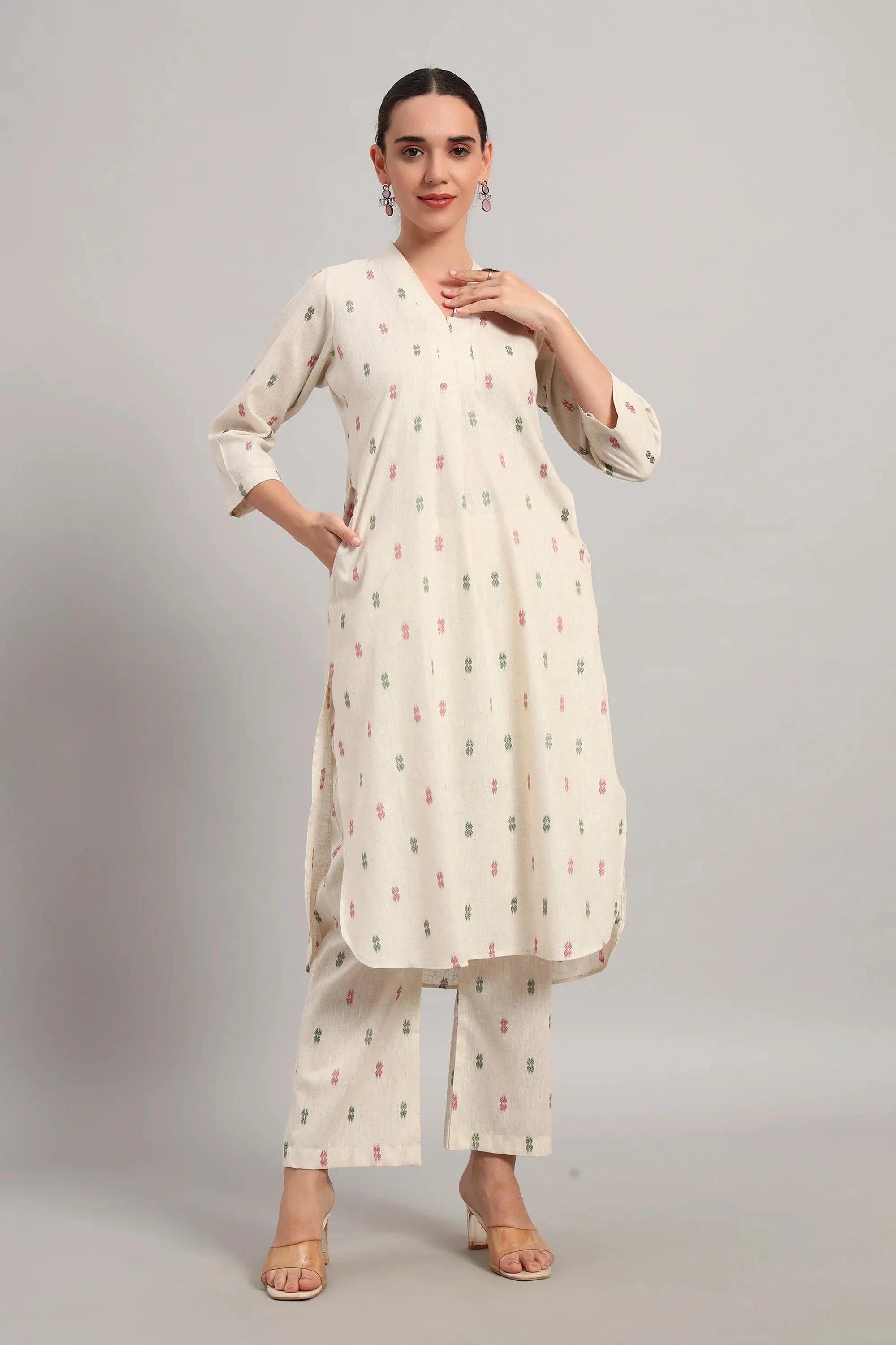 Office Vibe Kurta Set, Beige