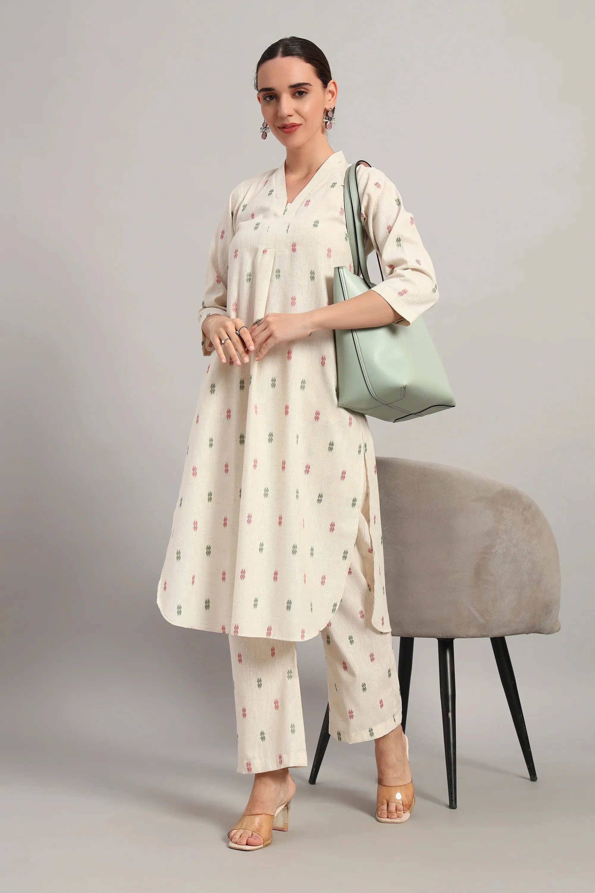 Office Vibe Kurta Set, Beige