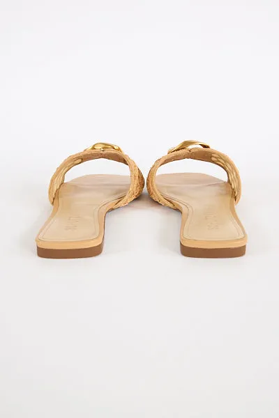 Olga Embroidered Flat in Caramel