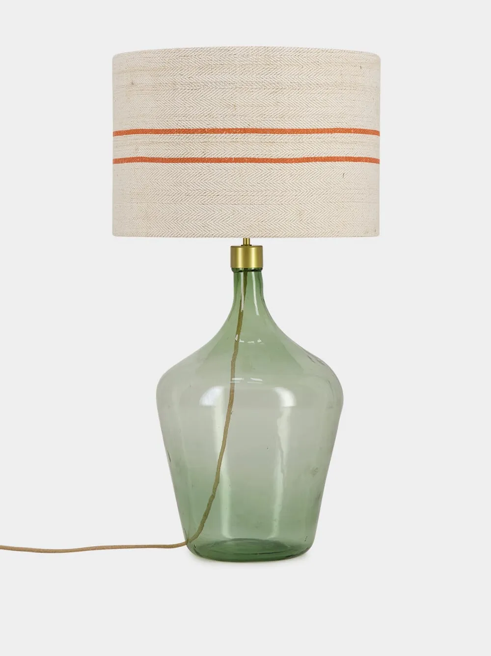 Olive Green Glass Lamp Base
