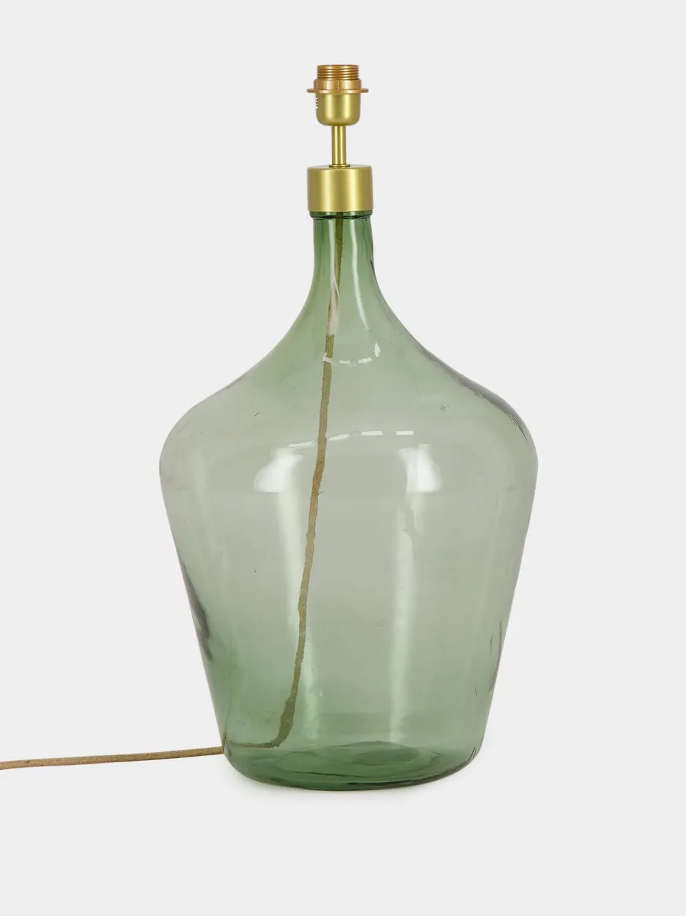 Olive Green Glass Lamp Base