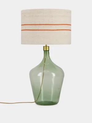 Olive Green Glass Lamp Base